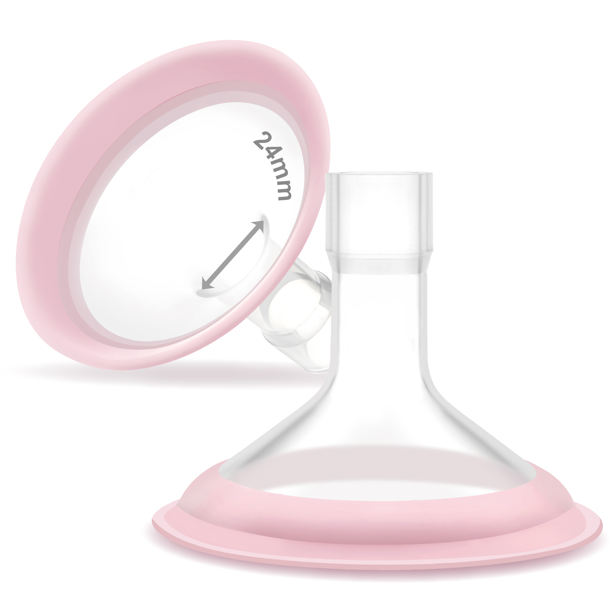 (image for) Maymom MyFit Shields, Pano Series; 24mm Two-Piece Design Breastshield Compatible with Medela Breast Pump; 2 pc